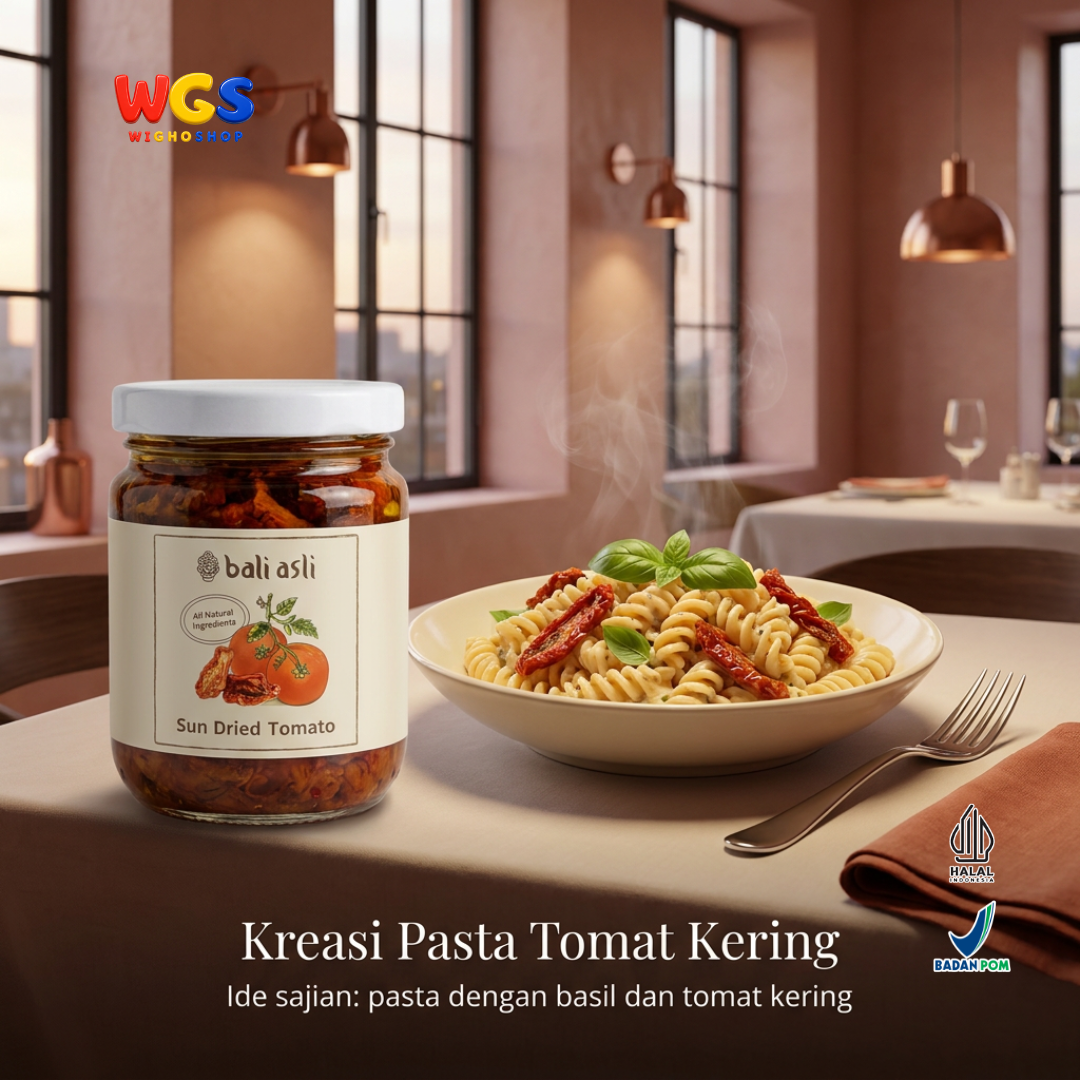 Bali Asli Sun Dried Tomato 220g - Tomat Kering Alami Tanpa Pengawet dengan Cabai dan Basil
