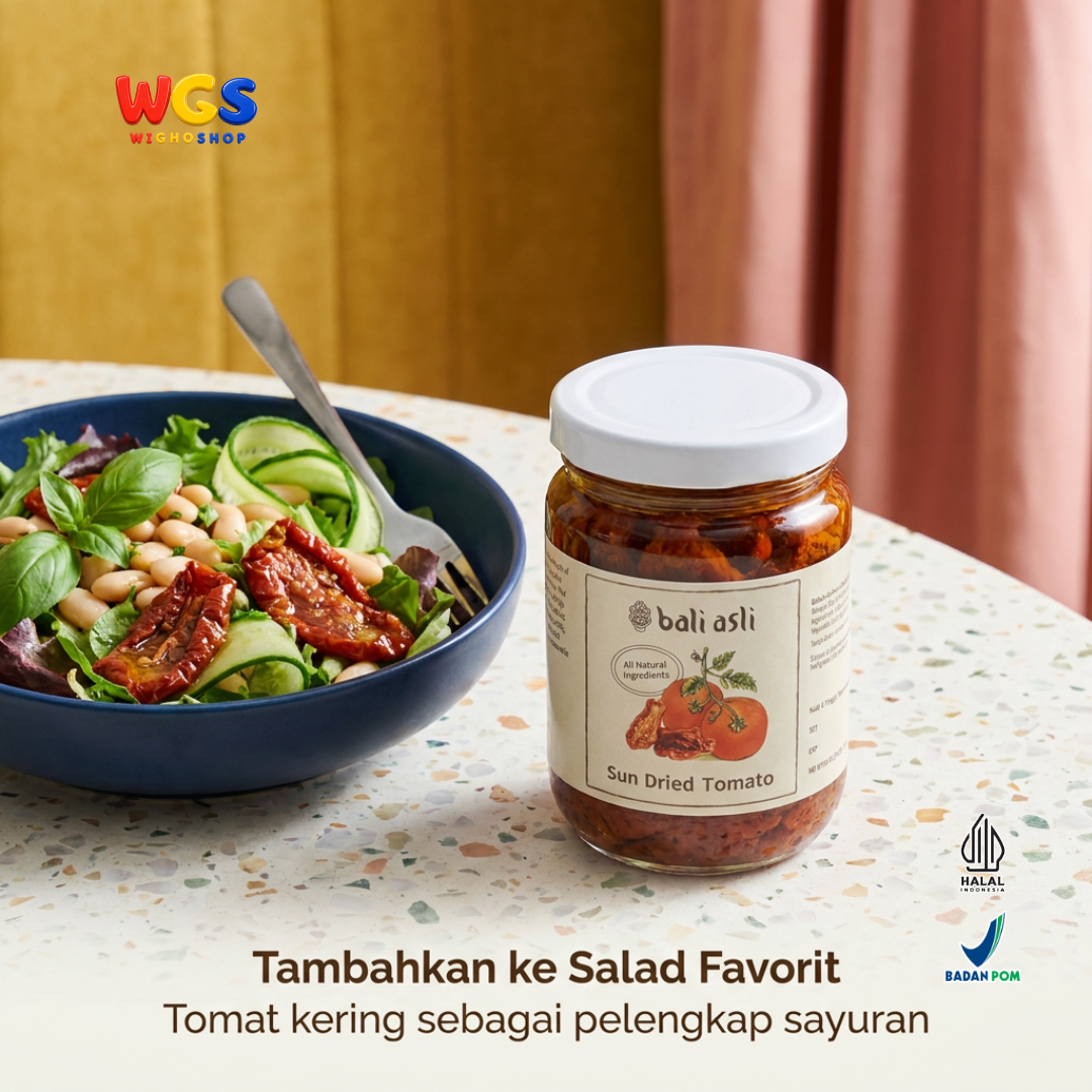 Bali Asli Sun Dried Tomato 220g - Tomat Kering Alami Tanpa Pengawet dengan Cabai dan Basil