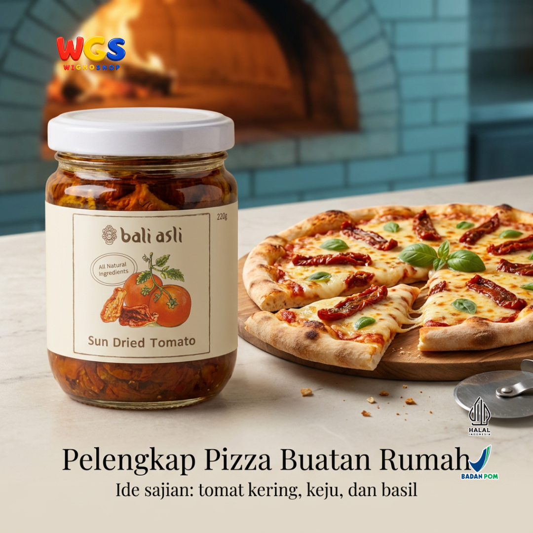 Bali Asli Sun Dried Tomato 220g - Tomat Kering Alami Tanpa Pengawet dengan Cabai dan Basil