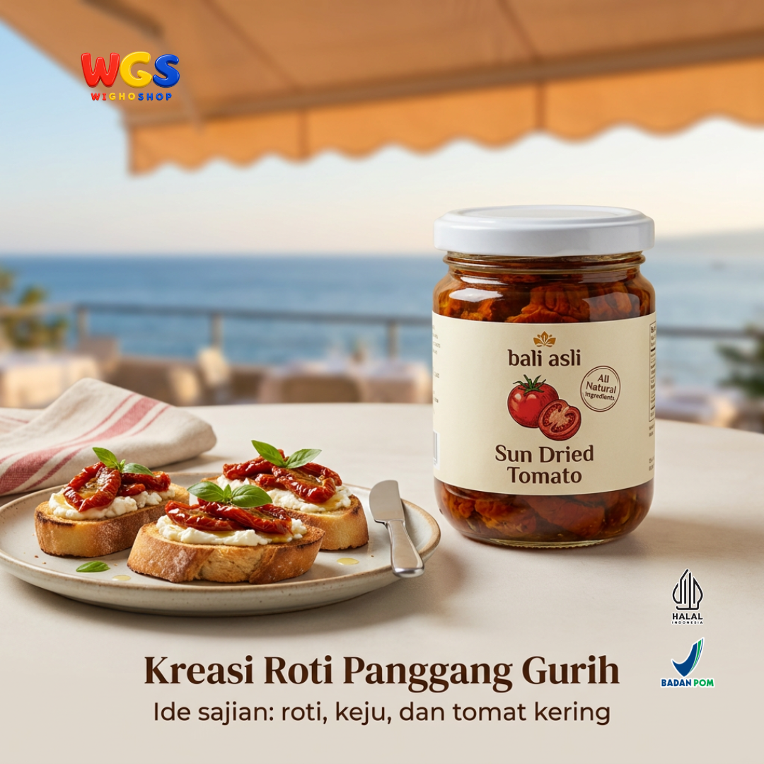 Bali Asli Sun Dried Tomato 220g - Tomat Kering Alami Tanpa Pengawet dengan Cabai dan Basil