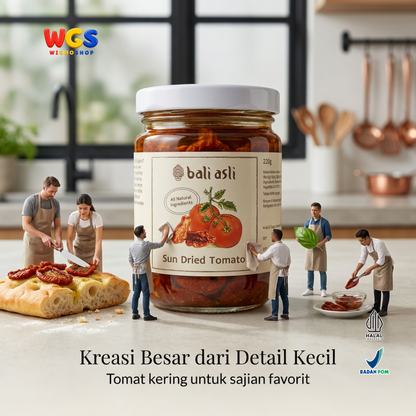 Bali Asli Sun Dried Tomato 220g - Tomat Kering Alami Tanpa Pengawet dengan Cabai dan Basil