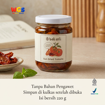 Bali Asli Sun Dried Tomato 220g - Tomat Kering Alami Tanpa Pengawet dengan Cabai dan Basil