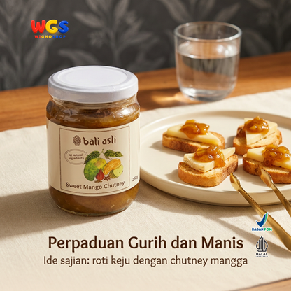 Bali Asli Sweet Mango Chutney 250g - Saus Mangga Manis Alami Tanpa Pengawet
