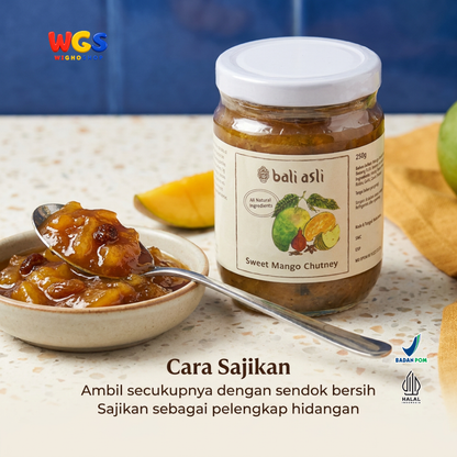 Bali Asli Sweet Mango Chutney 250g - Saus Mangga Manis Alami Tanpa Pengawet
