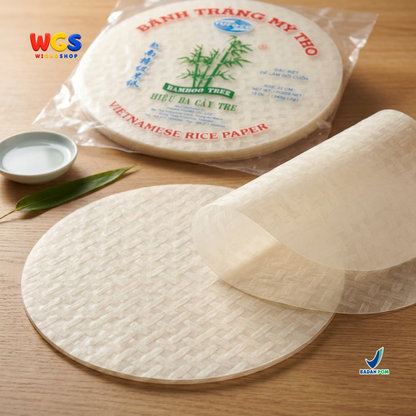 Bamboo Tree Banh Trang Fresh Spring Roll Rice Paper 340g 22cm - Kulit Lumpia Vietnam Banh Trang Goi Cuon Salad Wrap