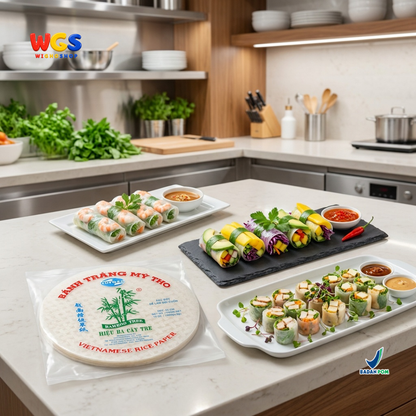 Bamboo Tree Banh Trang Fresh Spring Roll Rice Paper 340g 22cm - Kulit Lumpia Vietnam Banh Trang Goi Cuon Salad Wrap