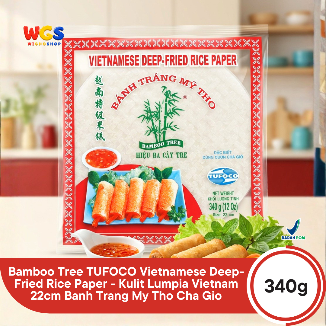 Bamboo Tree TUFOCO Vietnamese Rice Paper 340g 22cm - Kulit Lumpia Vietnam Bulat Banh Trang Spring Roll Salad Wrap