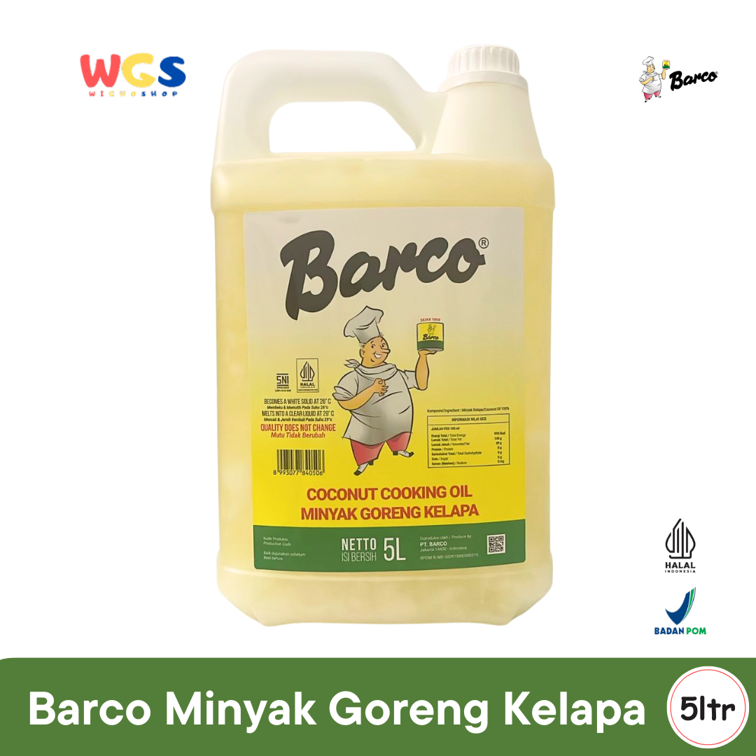 Barco Coconut Cooking Oil 5L Coconut Cooking Oil – A Healthy, Multipurpose Oil for Cooking