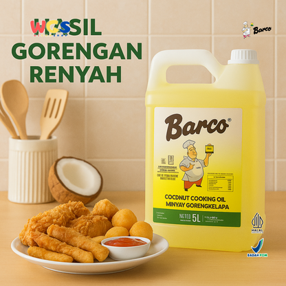 Barco Coconut Cooking Oil 5L Coconut Cooking Oil – A Healthy, Multipurpose Oil for Cooking