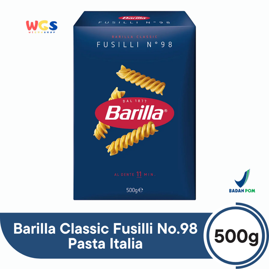 Barilla Classic Fusilli No.98 Pasta Italia 500g (Durum Wheat Semolina Pasta Al Dente 11 Menit)