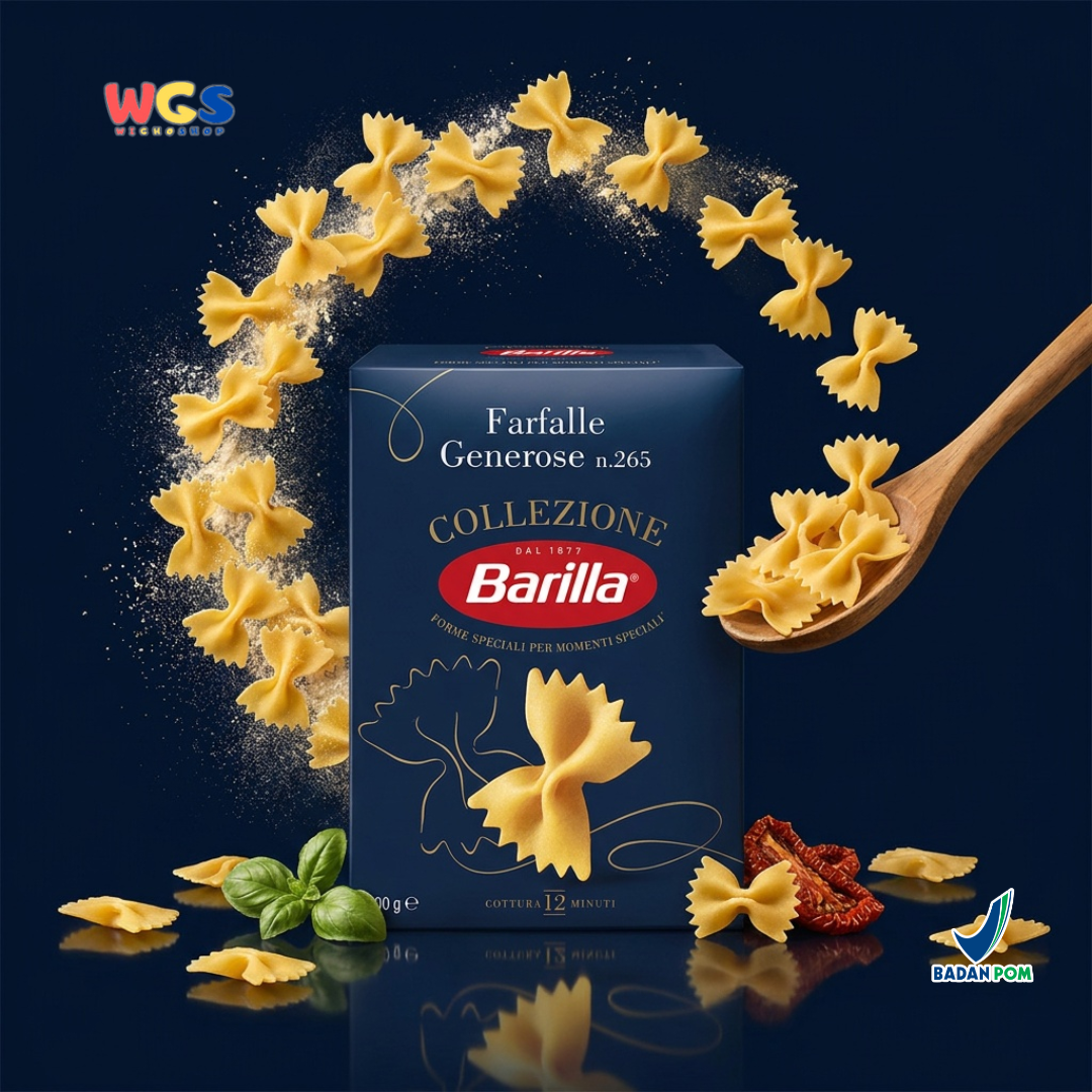 Barilla Collezione Farfalle Generose No. 265 500g - Pasta Kupu Kupu Italia Al Dente 12 Menit