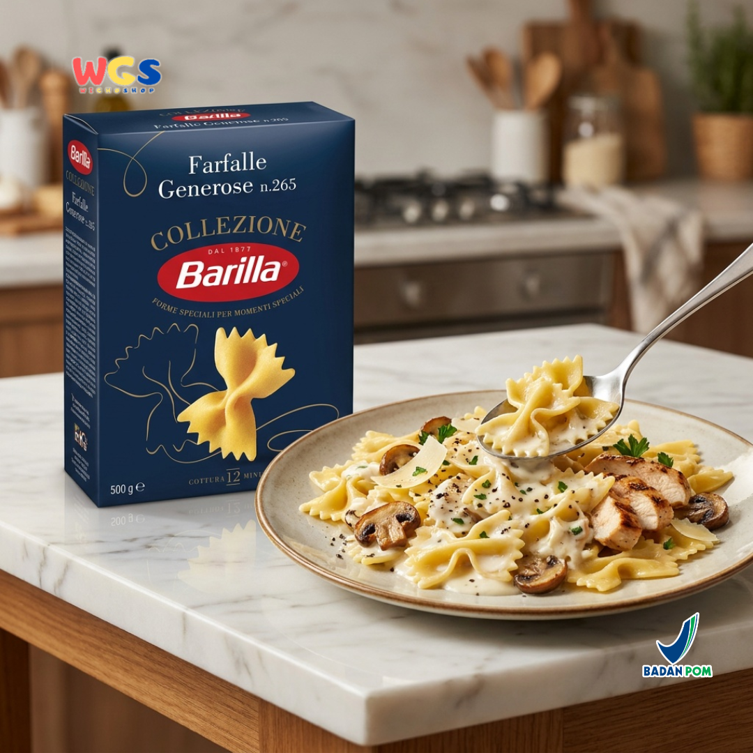 Barilla Collezione Farfalle Generose No. 265 500g - Pasta Kupu Kupu Italia Al Dente 12 Menit