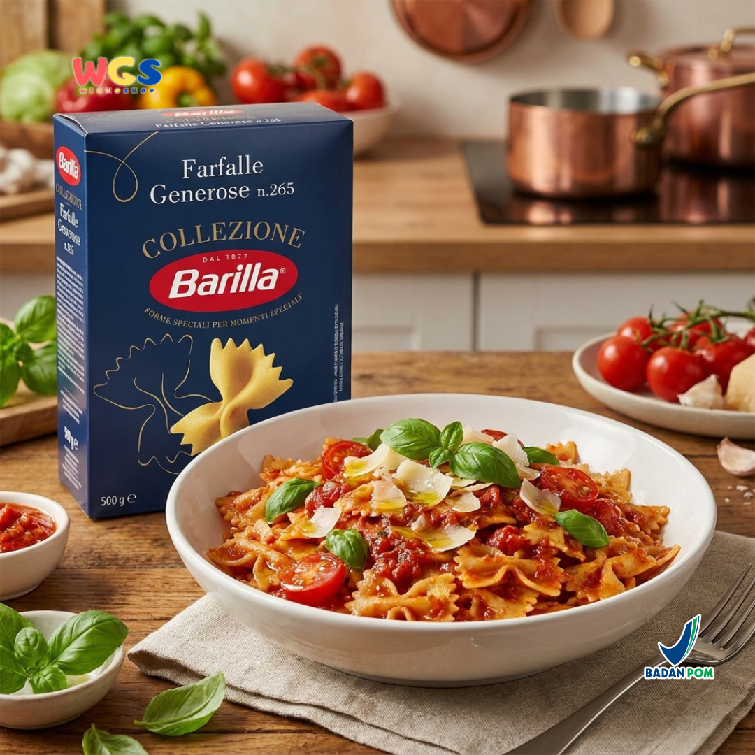 Barilla Collezione Farfalle Generose No. 265 500g - Pasta Kupu Kupu Italia Al Dente 12 Menit