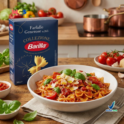 Barilla Collezione Farfalle Generose No. 265 500g - Pasta Kupu Kupu Italia Al Dente 12 Menit