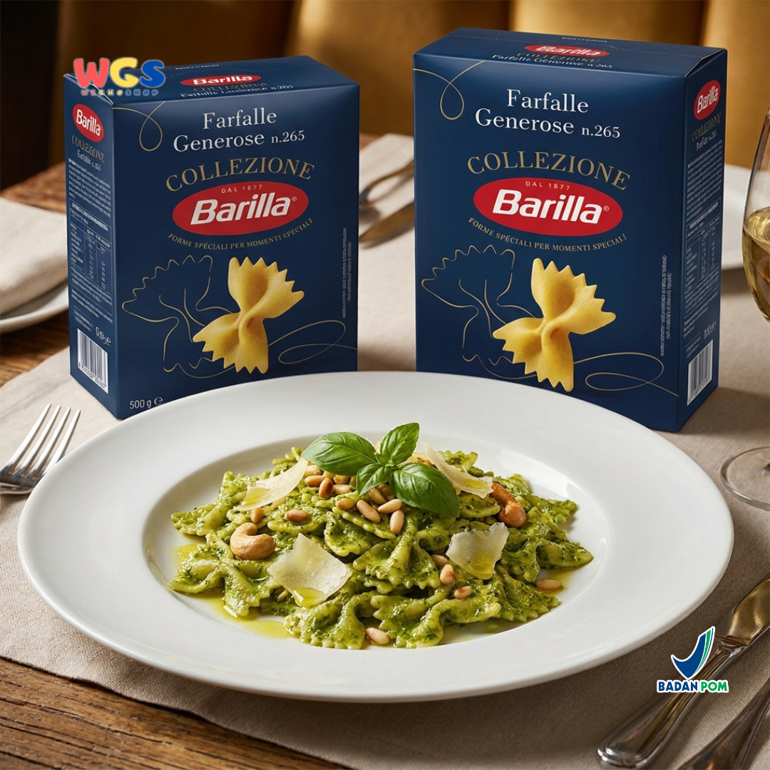 Barilla Collezione Farfalle Generose No. 265 500g - Pasta Kupu Kupu Italia Al Dente 12 Menit