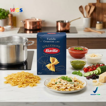Barilla Collezione Farfalle Generose No. 265 500g - Pasta Kupu Kupu Italia Al Dente 12 Menit