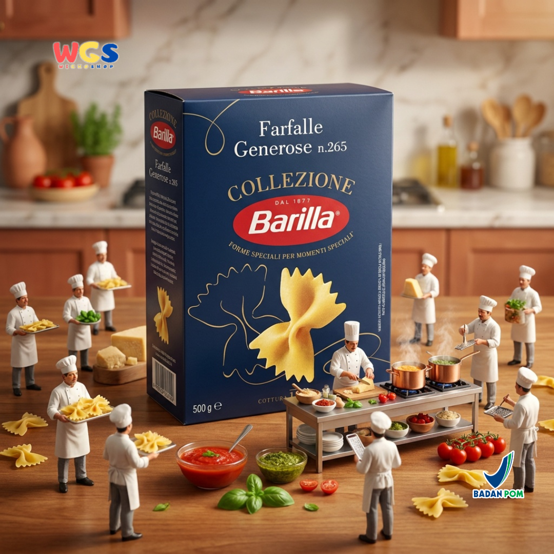 Barilla Collezione Farfalle Generose No. 265 500g - Pasta Kupu Kupu Italia Al Dente 12 Menit