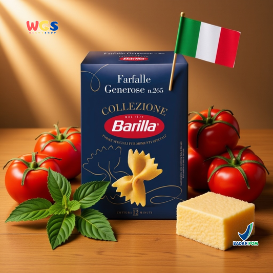 Barilla Farfalle Generose No.265 Pasta Italia 500g (Durum Wheat Semolina, Al Dente 12 Menit)