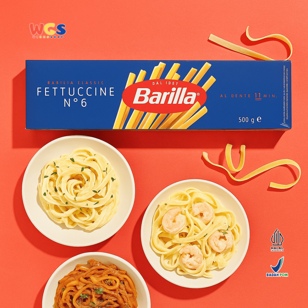 Barilla Fettuccine No.6 Pasta 500g – Pasta Italia Premium untuk Saus Krim & Hidangan Istimewa