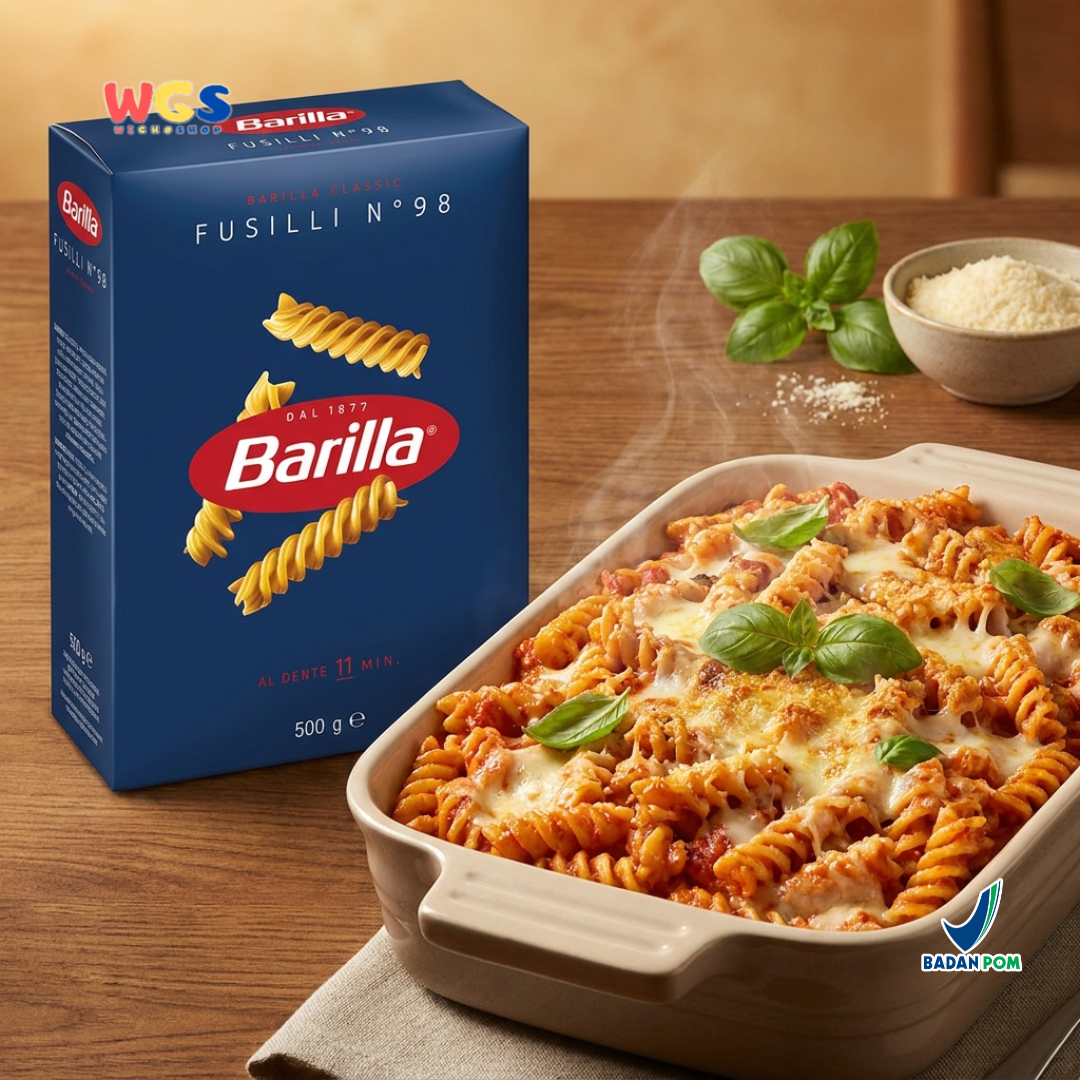 Barilla Fusilli No. 98 500g - Pasta Spiral Italia Al Dente 11 Menit Pesto Salad Mac and Cheese