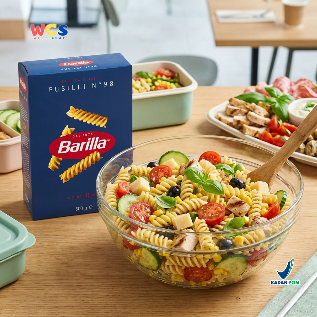 Barilla Fusilli No. 98 500g - Pasta Spiral Italia Al Dente 11 Menit Pesto Salad Mac and Cheese