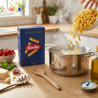 Barilla Fusilli No. 98 500g - Pasta Spiral Italia Al Dente 11 Menit Pesto Salad Mac and Cheese
