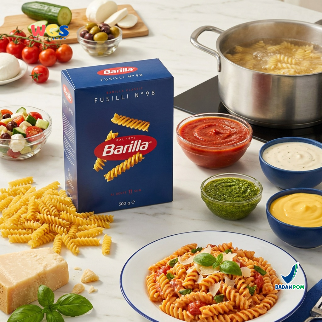 Barilla Fusilli No. 98 500g - Pasta Spiral Italia Al Dente 11 Menit Pesto Salad Mac and Cheese