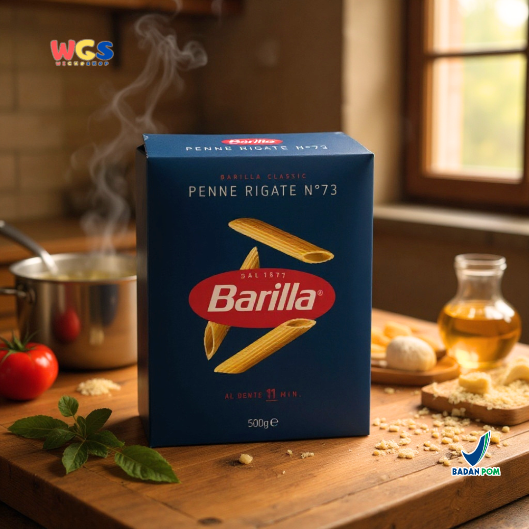 Barilla Penne Rigate No.73 Pasta Italia 500g (Durum Wheat Semolina Al Dente 11 Menit)