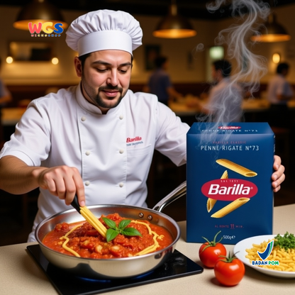 Barilla Penne Rigate No.73 Pasta Italia 500g (Durum Wheat Semolina Al Dente 11 Menit)