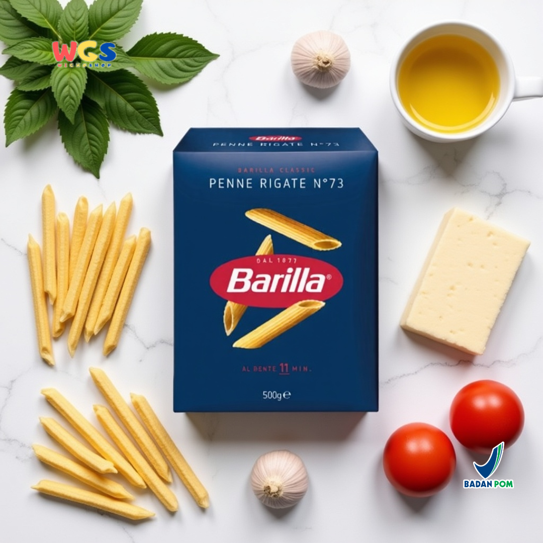 Barilla Penne Rigate No.73 Pasta Italia 500g (Durum Wheat Semolina Al Dente 11 Menit)