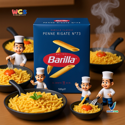 Barilla Penne Rigate No.73 Pasta Italia 500g (Durum Wheat Semolina Al Dente 11 Menit)