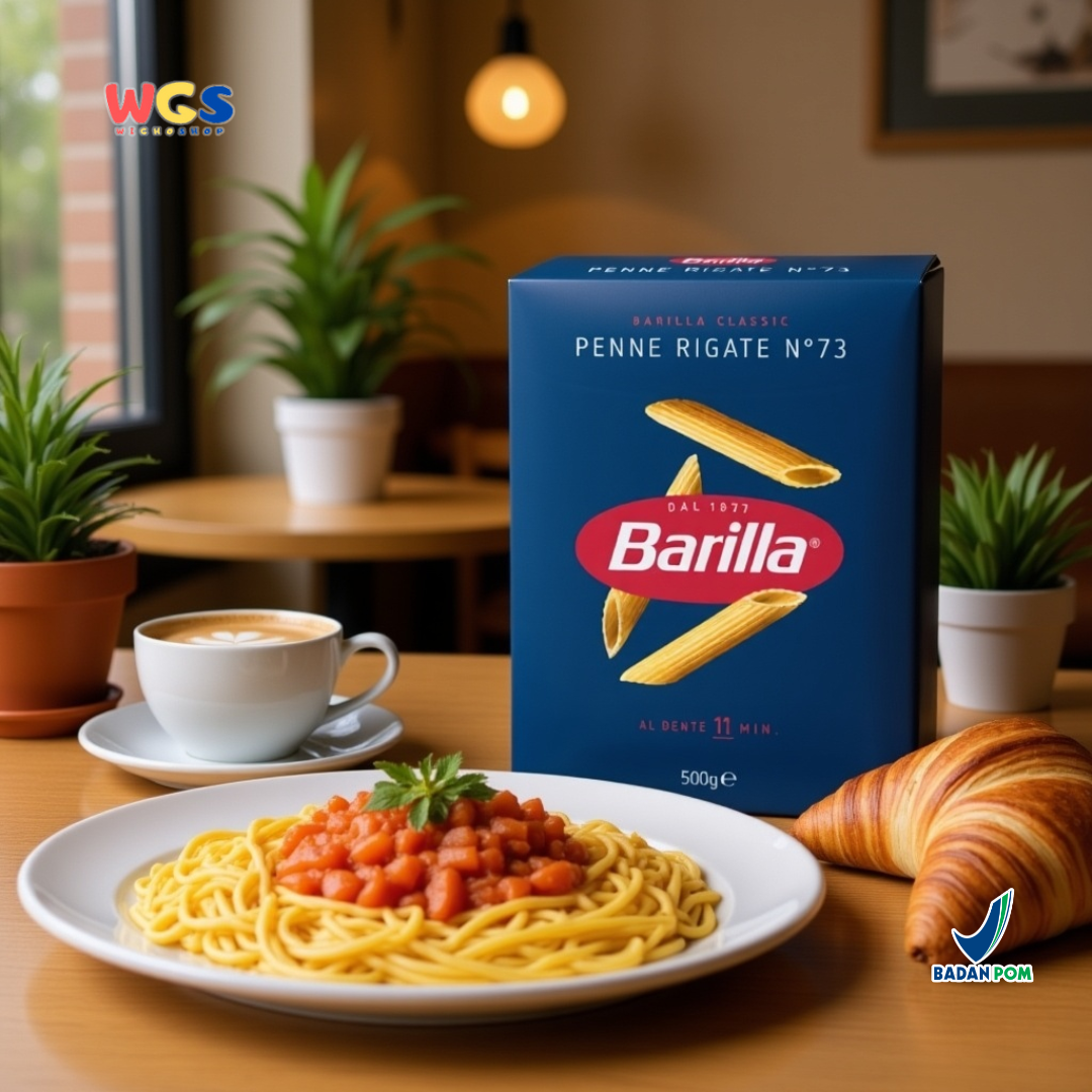 Barilla Penne Rigate No.73 Pasta Italia 500g (Durum Wheat Semolina Al Dente 11 Menit)