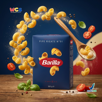 Barilla Pipe Rigate No. 91 500g - Pasta Italia Makaroni Pipa Al Dente 11 Menit Mac and Cheese