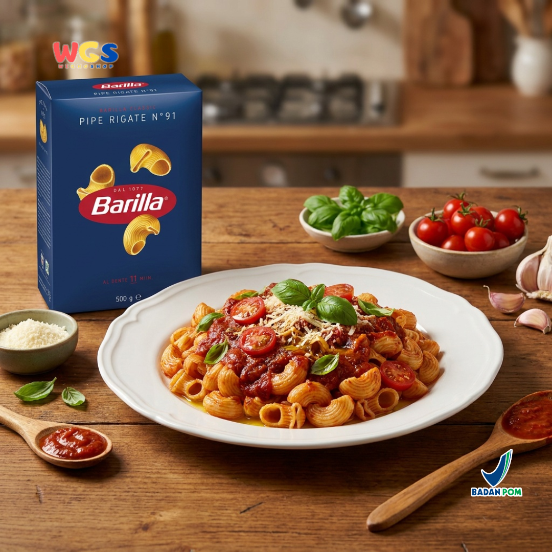 Barilla Pipe Rigate No. 91 500g - Pasta Italia Makaroni Pipa Al Dente 11 Menit Mac and Cheese
