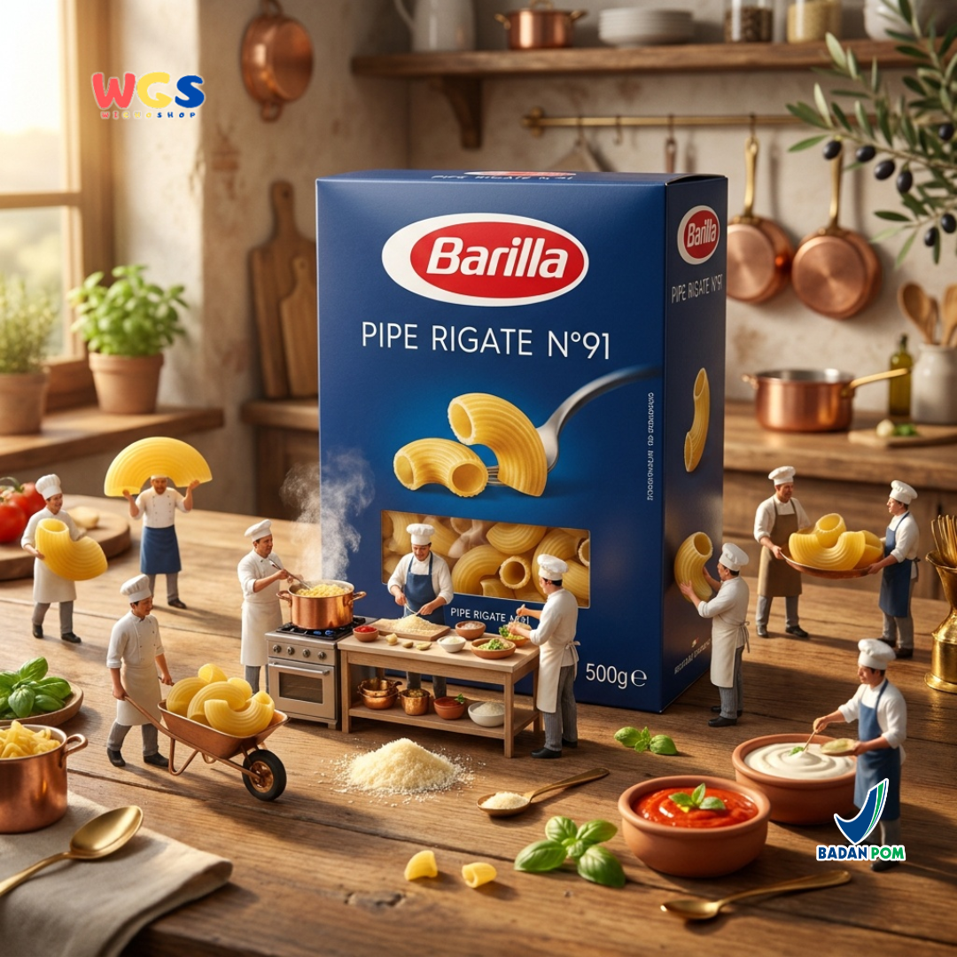 Barilla Pipe Rigate No. 91 500g - Pasta Italia Makaroni Pipa Al Dente 11 Menit Mac and Cheese