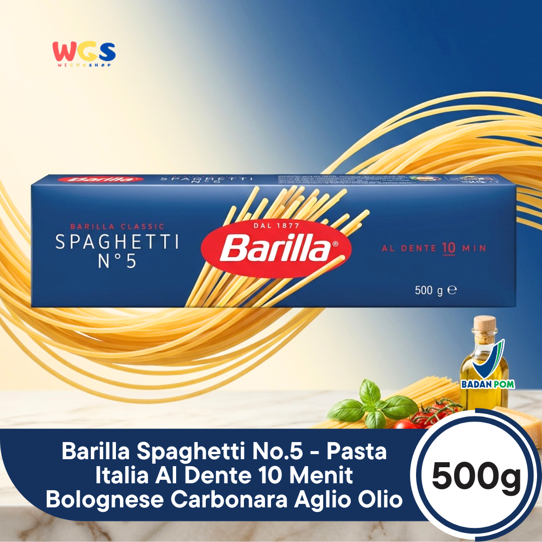 Barilla Spaghetti No.5 500g - Pasta Italia Al Dente 10 Menit Bolognese Carbonara Aglio Olio