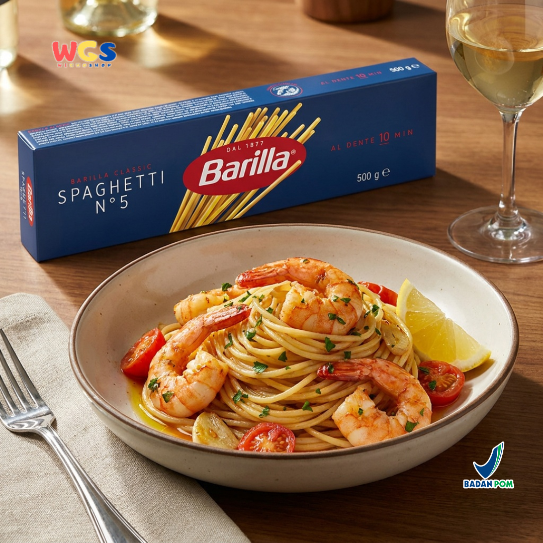 Barilla Spaghetti No.5 500g - Pasta Italia Al Dente 10 Menit Bolognese Carbonara Aglio Olio