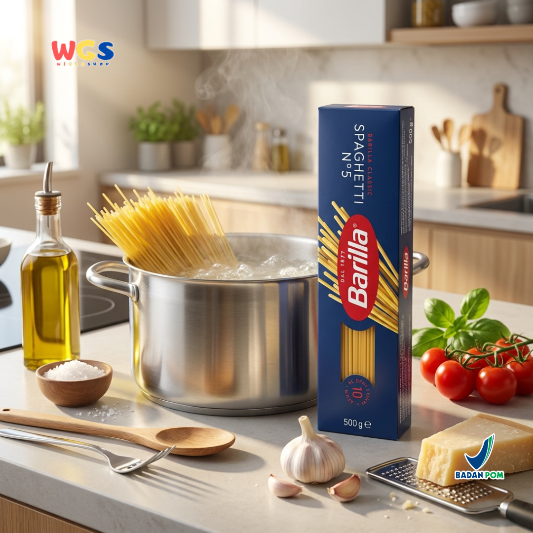 Barilla Spaghetti No.5 500g - Pasta Italia Al Dente 10 Menit Bolognese Carbonara Aglio Olio