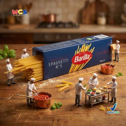 Barilla Spaghetti No.5 500g - Pasta Italia Al Dente 10 Menit Bolognese Carbonara Aglio Olio