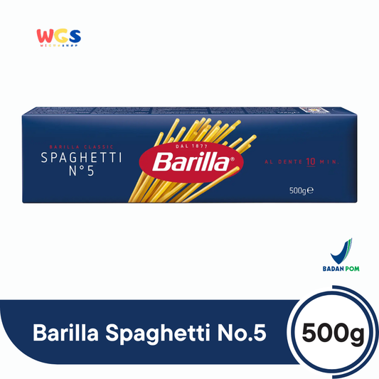 Barilla Spaghetti No.5 (500g) | Pasta Gandum Durum Asli Italia untuk Hidangan Autentik