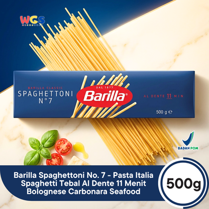 Barilla Spaghettoni No.7 500g - Pasta Italia Spaghetti Tebal Al Dente 11 Menit Bolognese Carbonara Seafood