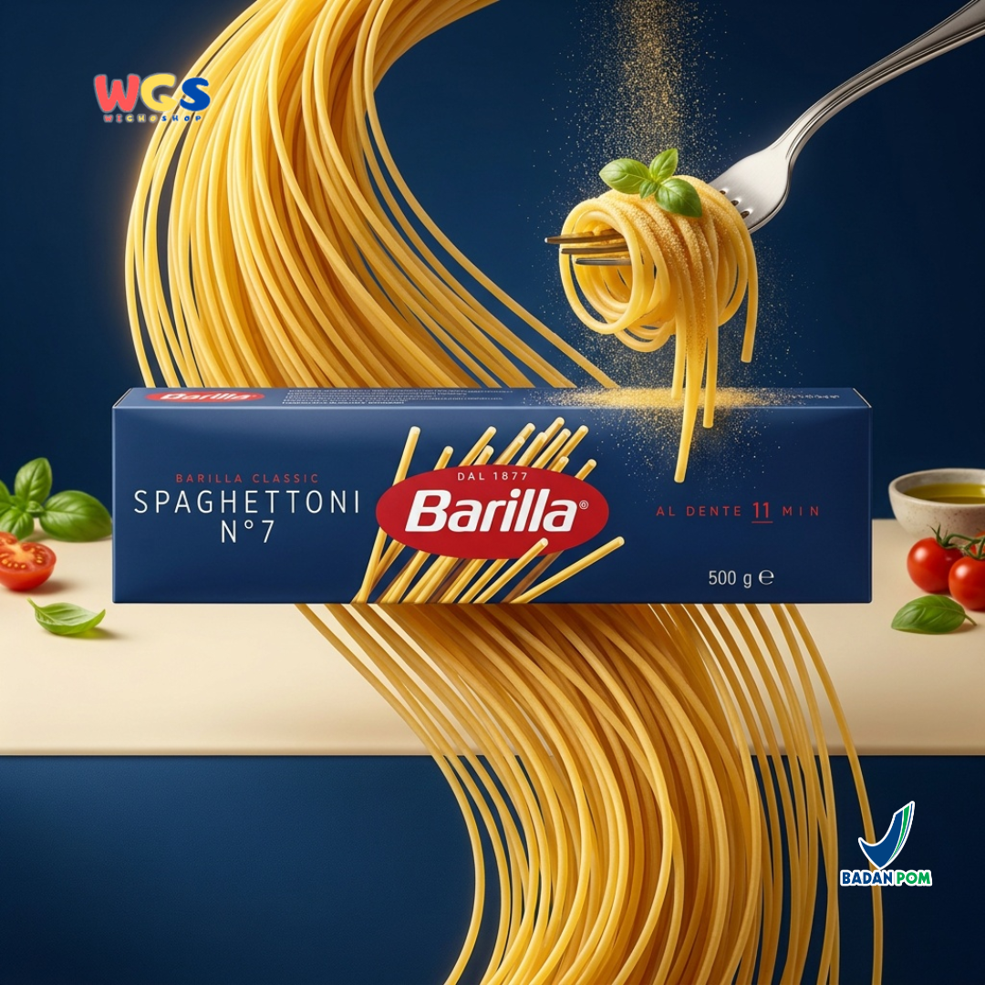 Barilla Spaghettoni No.7 500g - Pasta Italia Spaghetti Tebal Al Dente 11 Menit Bolognese Carbonara Seafood