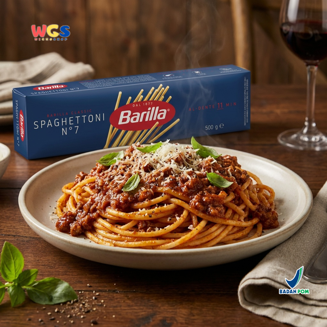 Barilla Spaghettoni No.7 500g - Pasta Italia Spaghetti Tebal Al Dente 11 Menit Bolognese Carbonara Seafood