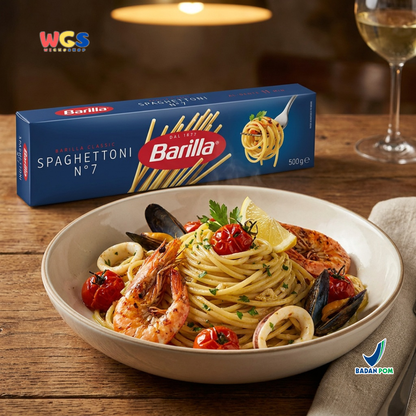 Barilla Spaghettoni No.7 500g - Pasta Italia Spaghetti Tebal Al Dente 11 Menit Bolognese Carbonara Seafood
