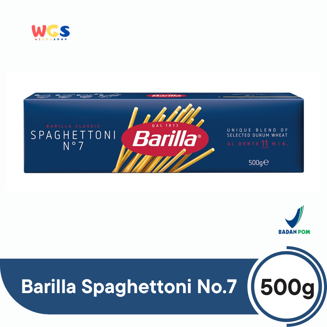 Barilla Spaghettoni No.7 (500g) | Pasta Gandum Durum Asli Italia Tekstur Tebal & Al Dente 11 Menit