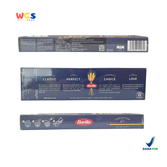 Barilla Spaghettoni No.7 (500g) | Pasta Gandum Durum Asli Italia Tekstur Tebal & Al Dente 11 Menit
