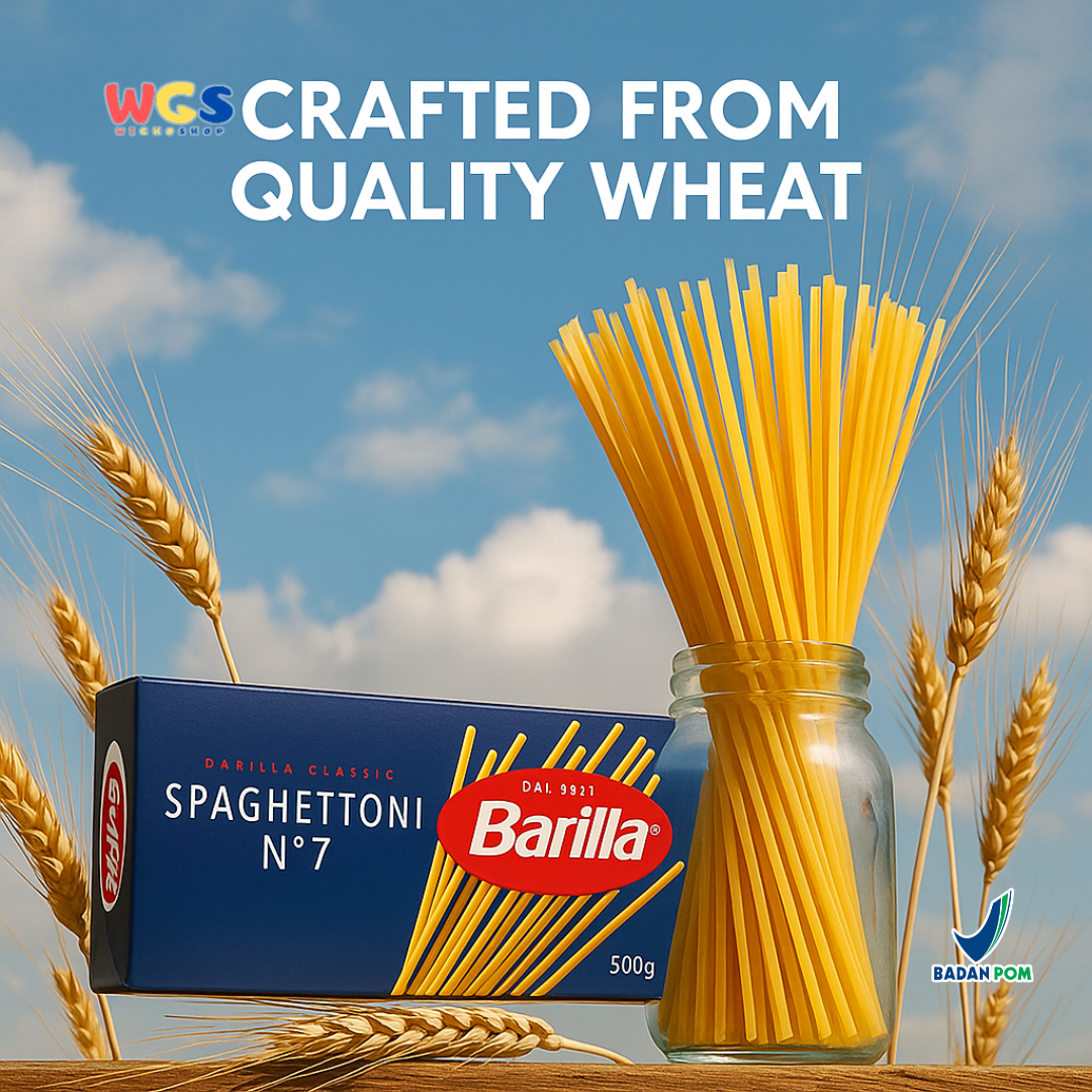 Barilla Spaghettoni No.7 (500g) | Pasta Gandum Durum Asli Italia Tekstur Tebal & Al Dente 11 Menit