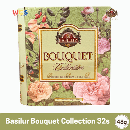 Basilur Bouquet Collection 48g – 32 Sachet Teh Hijau Aromatik dengan Sentuhan Bunga dan Buah