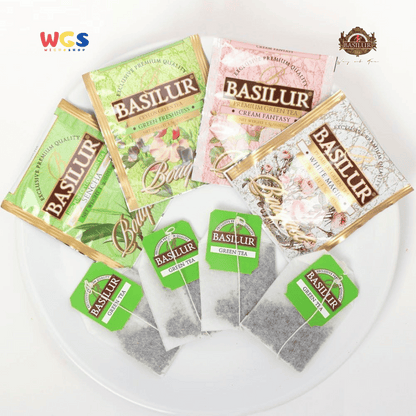 Basilur Bouquet Collection 48g – 32 Sachet Teh Hijau Aromatik dengan Sentuhan Bunga dan Buah