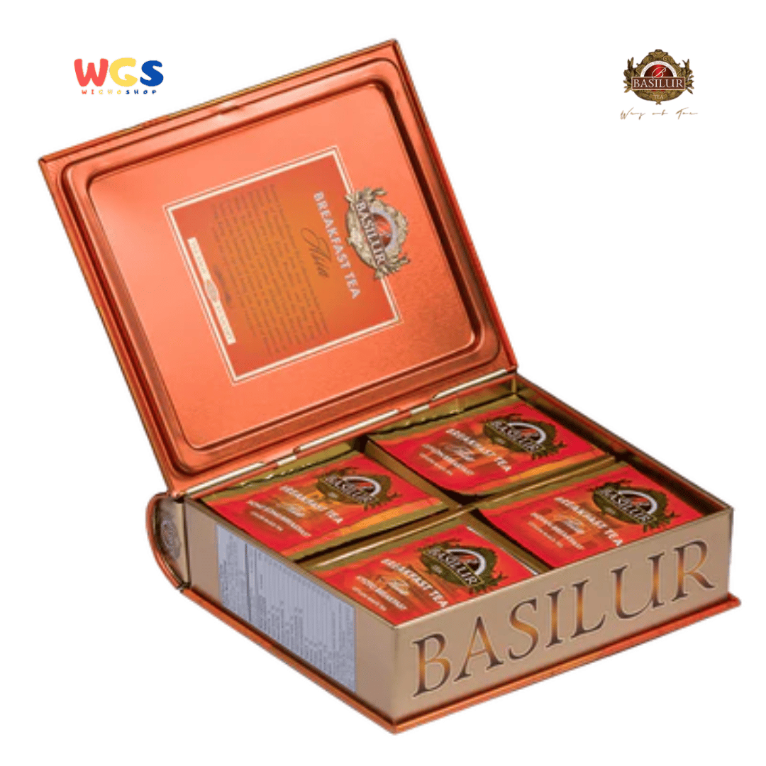 Basilur Breakfast Tea Asia 64g – 32 Sachet Teh Ceylon Hitam & Putih dengan Cita Rasa Asia